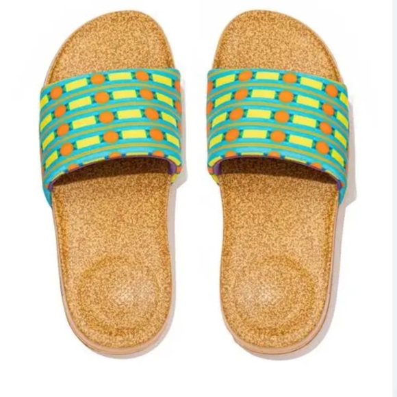 FitFlop Iqushion x Yinka Ilori water-resistant slip on slides size 9 - Picture 1 of 11